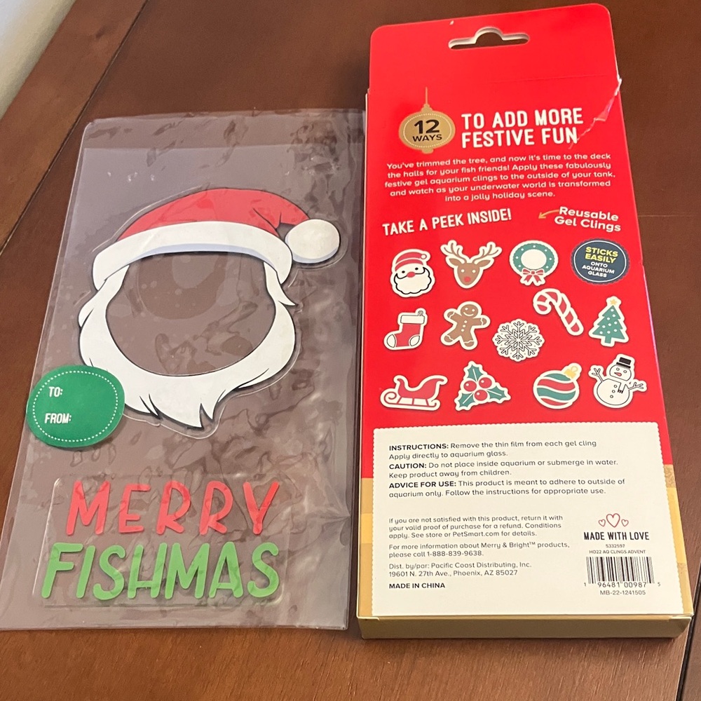 Festive Fish Tank Gel Clings